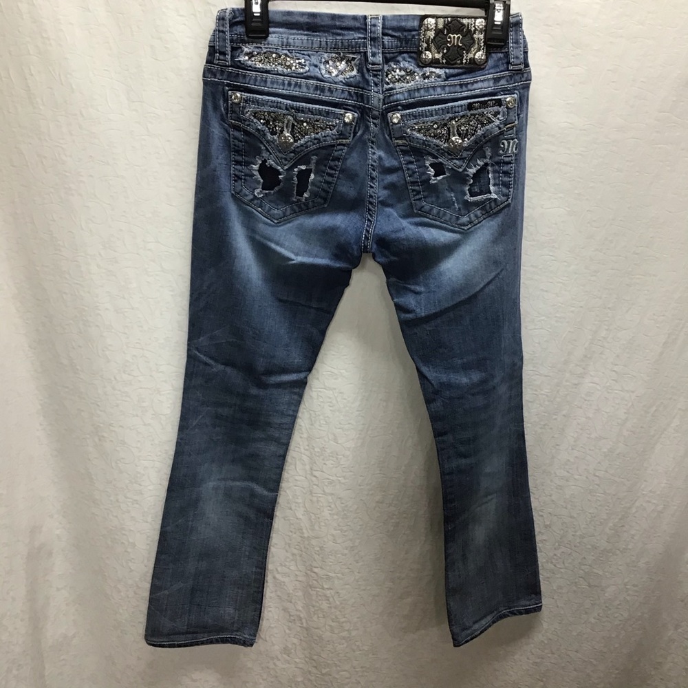 MISS ME Signature Slim boot med wash jeans. EUC